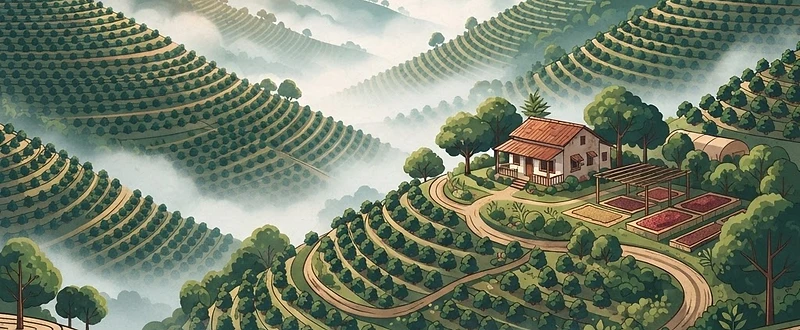 Smallholder farms associated with the Redelong Organic Cooperative