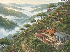 La Riviera β coffee farm illustration 1