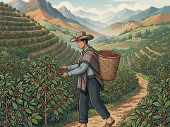 Carolina Chalapud Daza and Guillermo Torres Daza — coffee farmer illustration 1