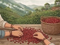 Asprasar Cooperative — coffee farmer illustration 2