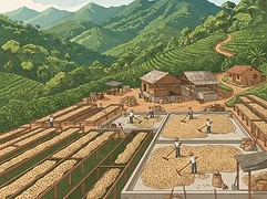 Las Lajas — coffee farm illustration 2