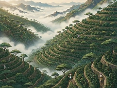 Buriso Amaje — coffee farm illustration 1