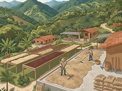 El Casino — coffee farm illustration 2