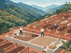 El Silencio — coffee farm illustration 2