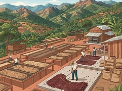 Los Delirios โ coffee farm illustration 2