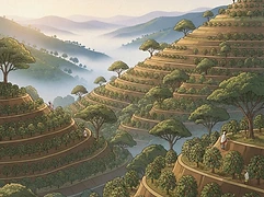 Small farms in the village of Okoluu β coffee farm illustration 1