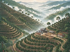 Sierra Morena — coffee farm illustration 1