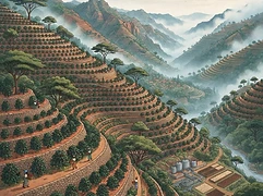 Yandaro washing station — coffee farm illustration 1