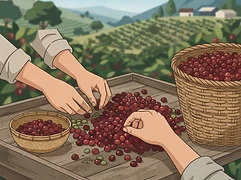 Red Bird Coffee — coffee farmer illustration 2