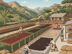 Naga Singage — coffee farm illustration 2