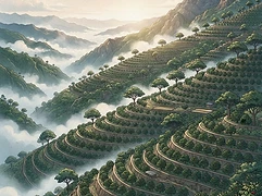 Tres Cedros — coffee farm illustration 1