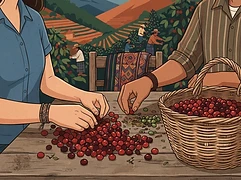 Aguirre family — coffee farmer illustration 2