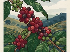 Vista Al Bosque — coffee farm illustration 3