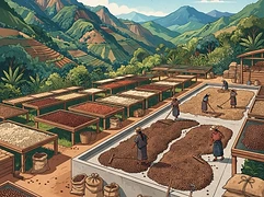 Las Moritas — coffee farm illustration 2