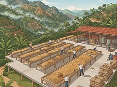 El Calamar β coffee farm illustration 2