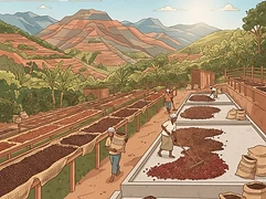 Kamunyaka Washing Station — coffee farm illustration 2