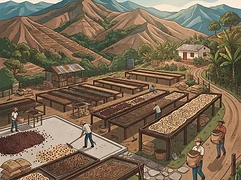Las Virginias — coffee farm illustration 2