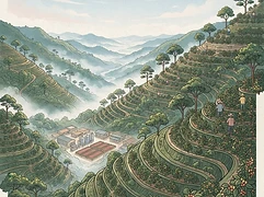 La Huella — coffee farm illustration 1