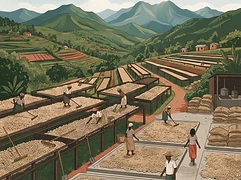 Bavyeyi — coffee farm illustration 2