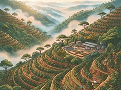 Kabare Society — coffee farm illustration 1