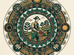 Pedro Santana & Delzute Araujo Mesquita — coffee farmer illustration 2