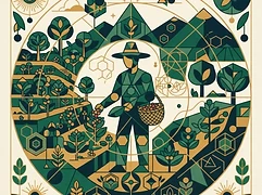 Agrounidos coffee association — coffee farmer illustration 3