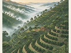 La Pelota — coffee farm illustration 1
