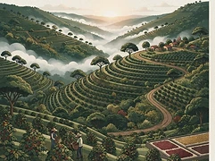 Fazenda Santa Clara — coffee farm illustration 1