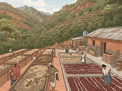 Hermanos Luna — coffee farm illustration 2
