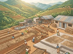 Kibingo washing station — coffee farm illustration 2