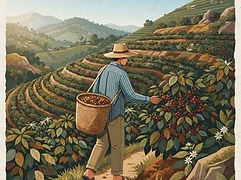 Nestor Lasso & Friends — coffee farmer illustration 1
