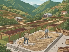 Estevão Douro — coffee farm illustration 2