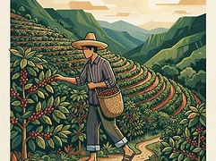 Maria Baide — coffee farmer illustration 1