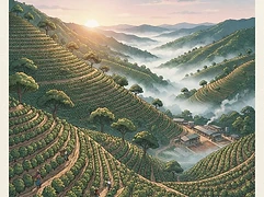Vista Al Bosque — coffee farm illustration 1