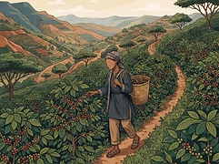 Tofik Nura — coffee farmer illustration 1