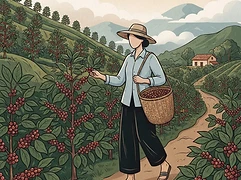 FRINJ Coffee — coffee farmer illustration 1