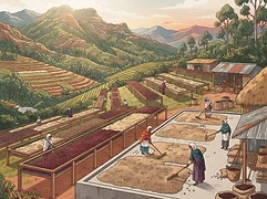 Beriti β coffee farm illustration 2