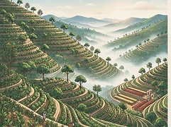 Kanzu — coffee farm illustration 1