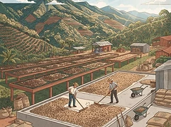 Smallholder farms associated with the Redelong Organic Cooperative — coffee farm illustration 2