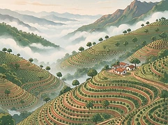 Las Cruces — coffee farm illustration 1