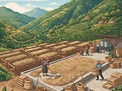 Rio Azul — coffee farm illustration 2