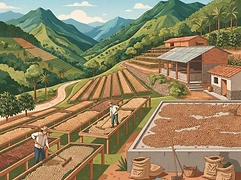 San Isidro — coffee farm illustration 2