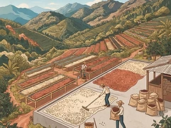 Vandaluz — coffee farm illustration 2