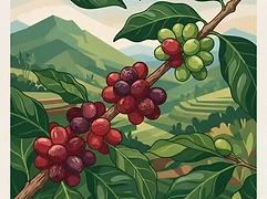 Las Flores — coffee farm illustration 3