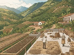 Suspiros β coffee farm illustration 2