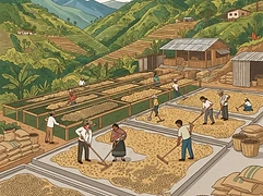El Brillante — coffee farm illustration 2