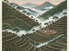 Lost Origin — coffee farm illustration 1