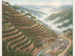 Buliza washing station — coffee farm illustration 1