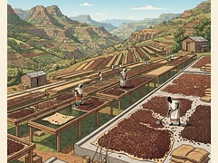 Bishan Wate Washing Station β coffee farm illustration 2