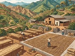 Rancho La Perla β coffee farm illustration 2